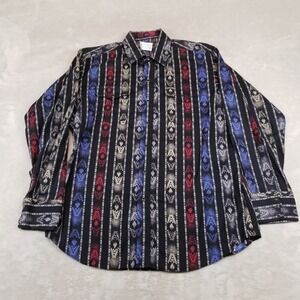 Panhandle Slim Shirt Mens L Black Western Aztec Pearl‎ Snap Button Up Cowboy